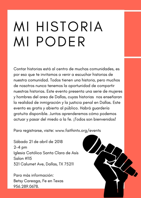 My Story My Power promotional flyer in Spanish